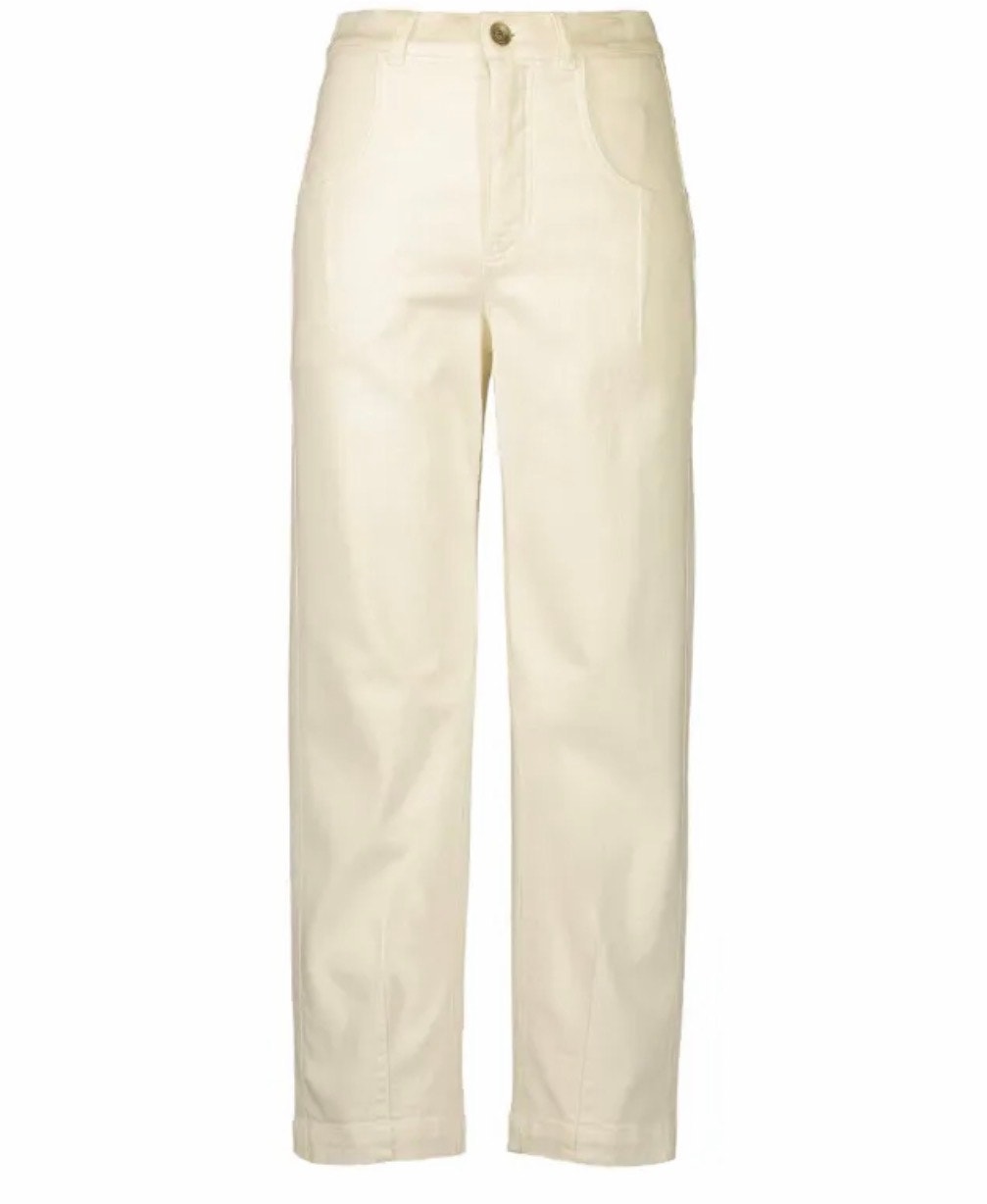Eleventy Cropped Tapered Jeans Ivory Stretch Cotton Eu 38 Made Italy